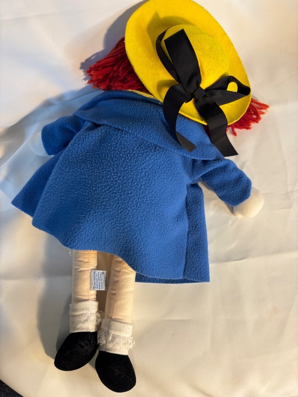 Vintage Madeline Children's Soft Rag Doll in Yellow Hat & Blue Coat -GB1 sku - Picture 4 of 5